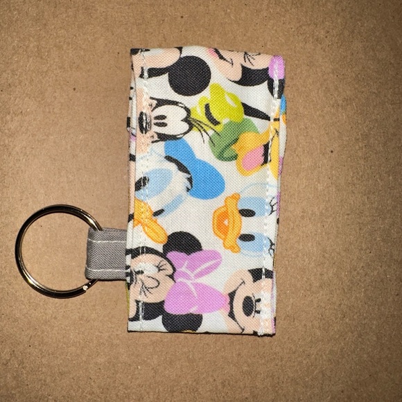 Handmade lip balm holder keychain- Mickey and friends print - Picture 3 of 4